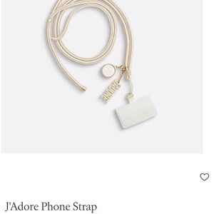 Dior White Card Holder Lanyard with Gold Hardware